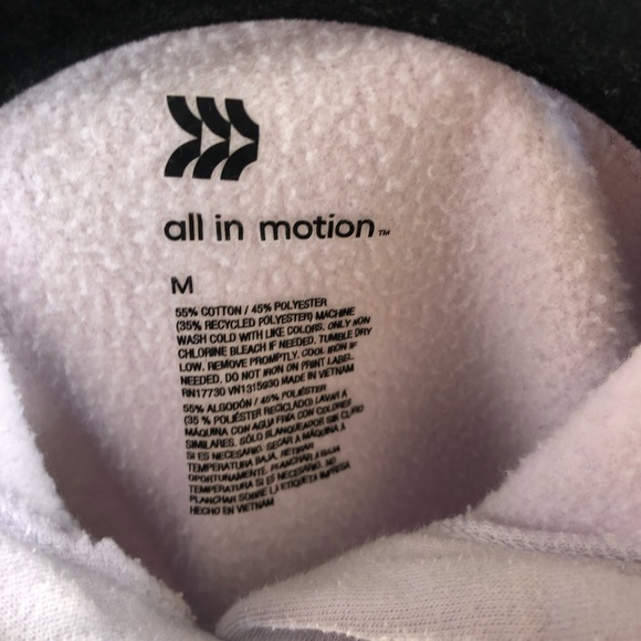 All in Motion Hoodie sz M Womens White W/Hint of Blue - Picture 3 of 3